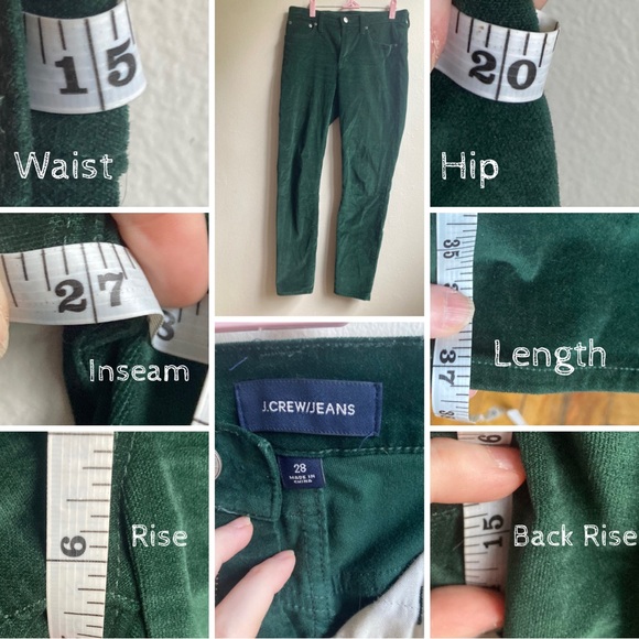 Green Velvet J Crew Jeans - Picture 2 of 13